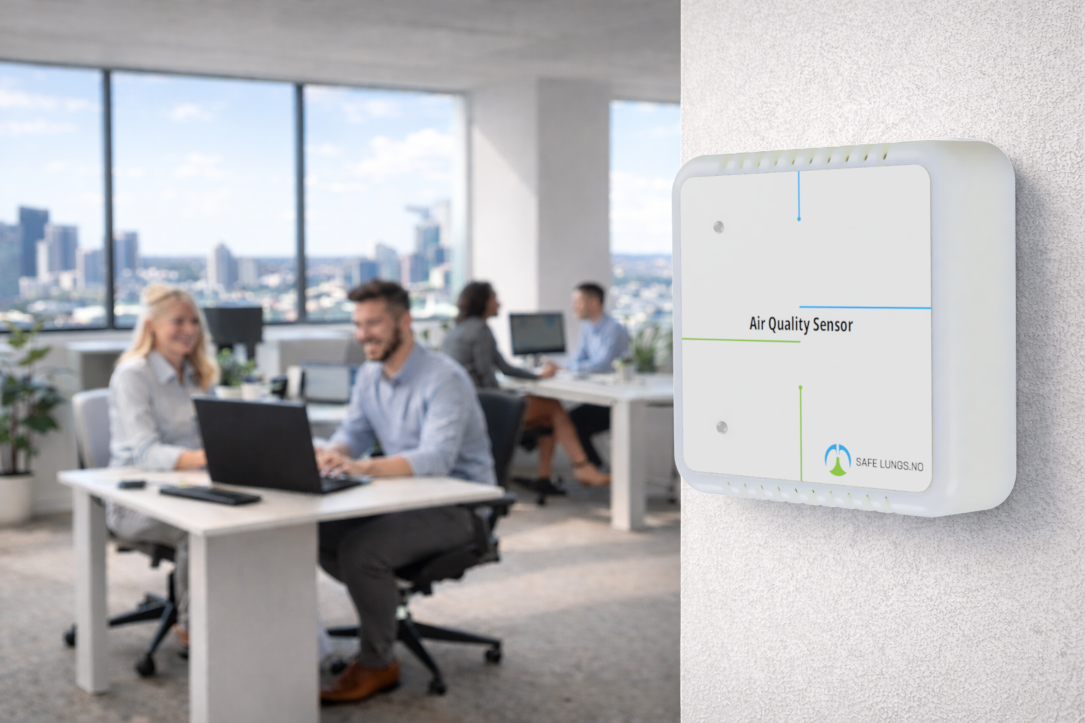 sensor montert i kontormiljø